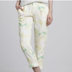 Alice + Olivia Arthur Style Citrus Watercolor Print Cropped Trouser sz 8